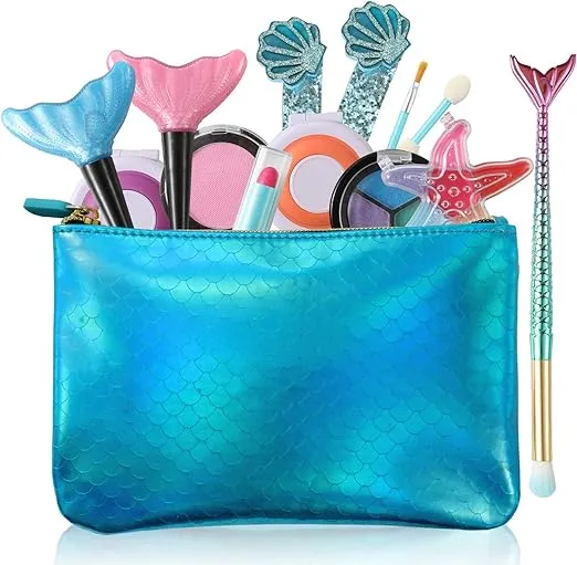 TOKIA Little Mermaid Girls Makeup Kit, Big Pieces Makeup Kit for Girls