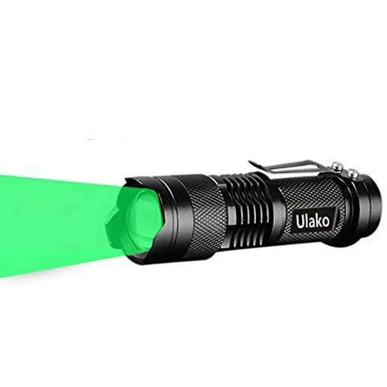 Ulako Single 1 Mode Zoomable LED 150 Yard Green Light Flashlight Torch for