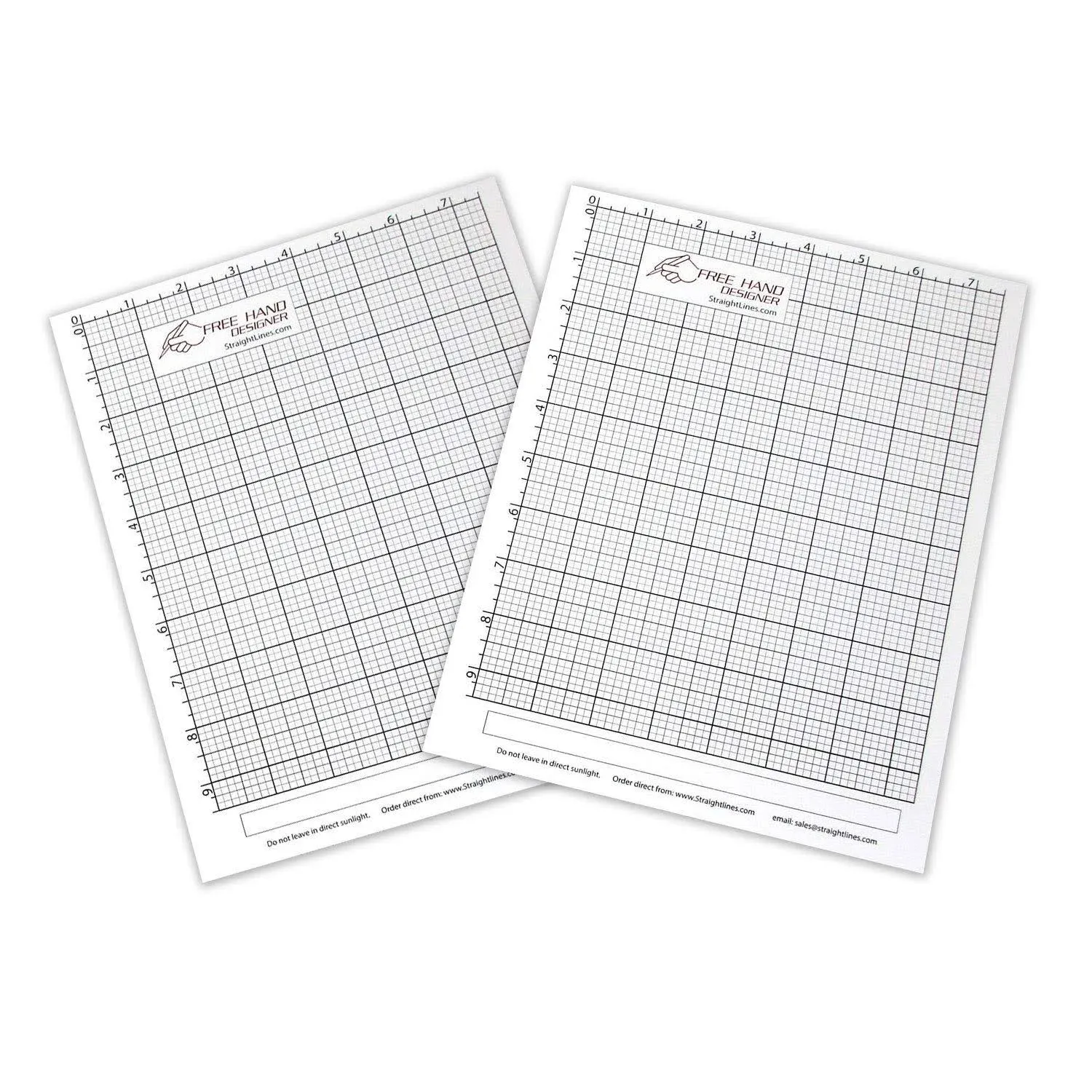 StraightLines 2 x Grid Type Lettersize 'Freehand Designer' Sheets. Draw Perfect Straight Lines Templates. Grid Type Sheets for Scale Drawings