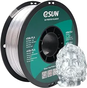 eSUN Silk PLA Filament 1.75mm, Silky Shiny 3D Printer Filament PLA, Dimensional Accuracy +/- 0.05mm, 1KG Spool (2.2 LBS) 3D Printing Filament for 3D Printers, Silk Light Green