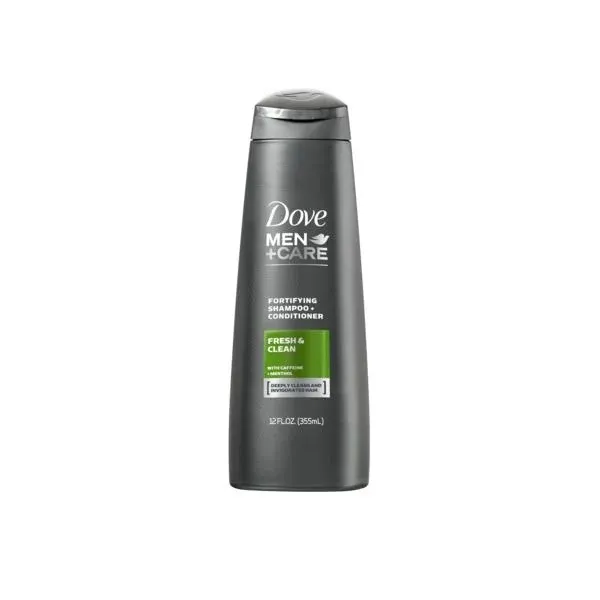 DOVE MEN + CARE 2 in 1 Shampoo and Conditioner Fresh and Clean 4 Count Fortifies Hair Helps Strengthen Hair 25.4 oz