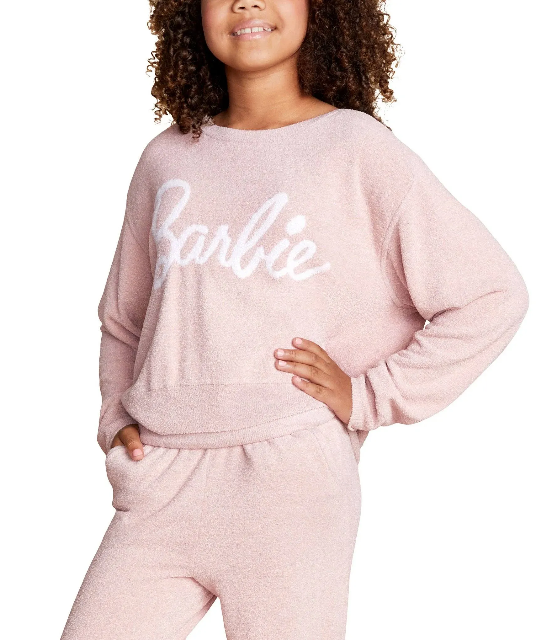 Kids' X Barbie Logo-print Sweatshirt In Dusty Rose