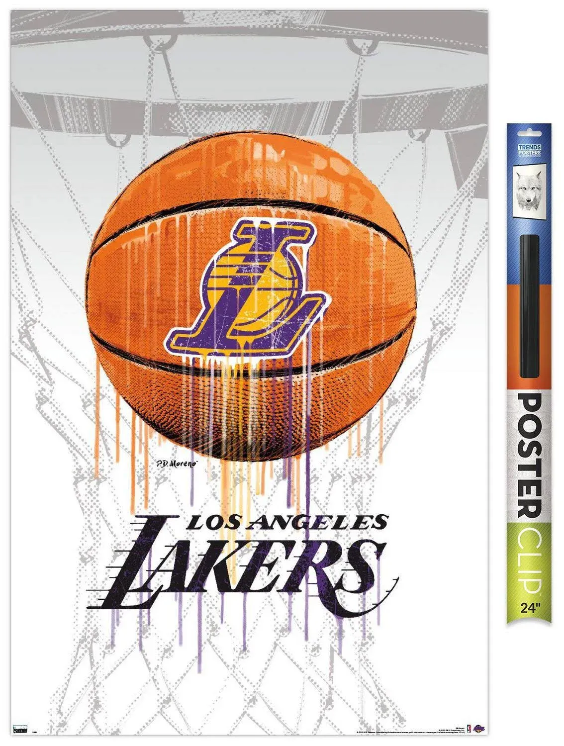 NBA Los Angeles Lakers - Drip Ball 20 Wall Poster, 22.375 inch x 34 inch, EB18691PCEC