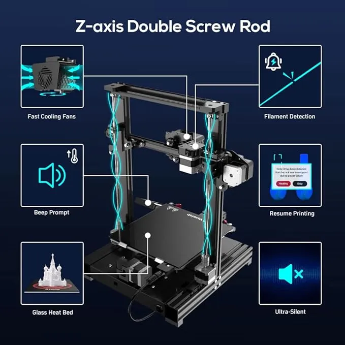 Voxelab Aquila Pro 3D Printer Auto Leveling, DIY FDM 3D Printer Kit, Filament ...