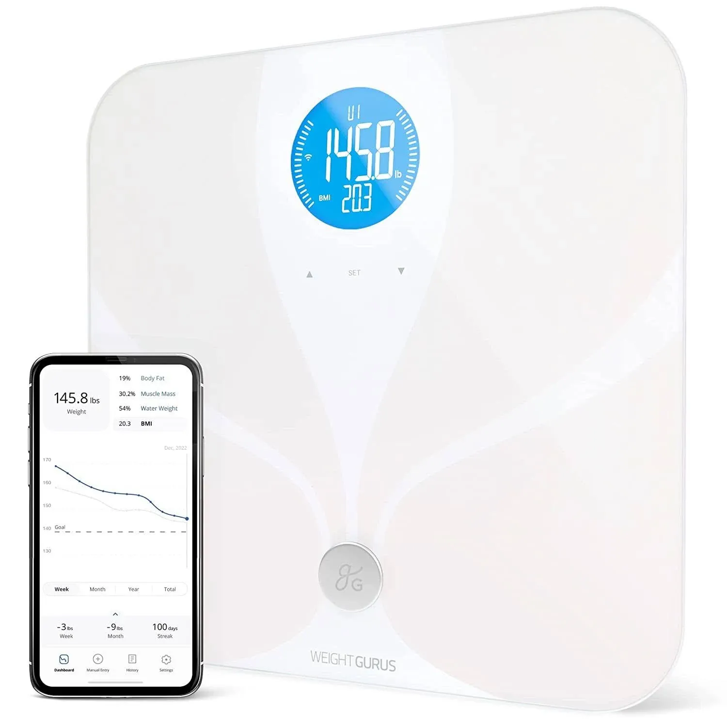 Greater Goods WiFi Weight Scale - Premium Smart Scale Measures & Tracks Weight ...