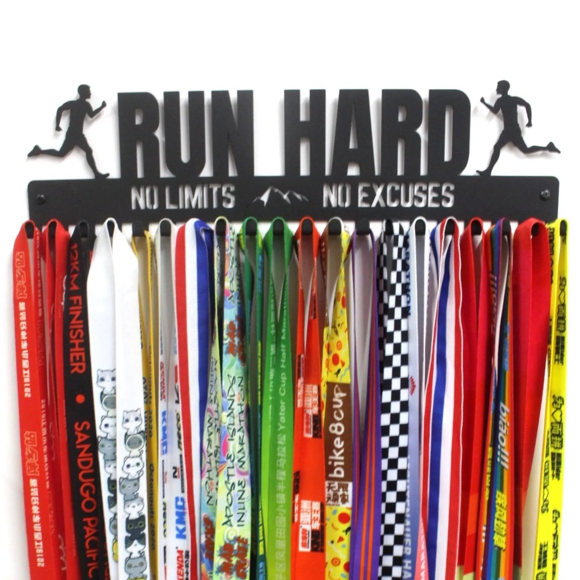 Run Hard Medal Hanger Display Rack for Runners Run Hard Boy