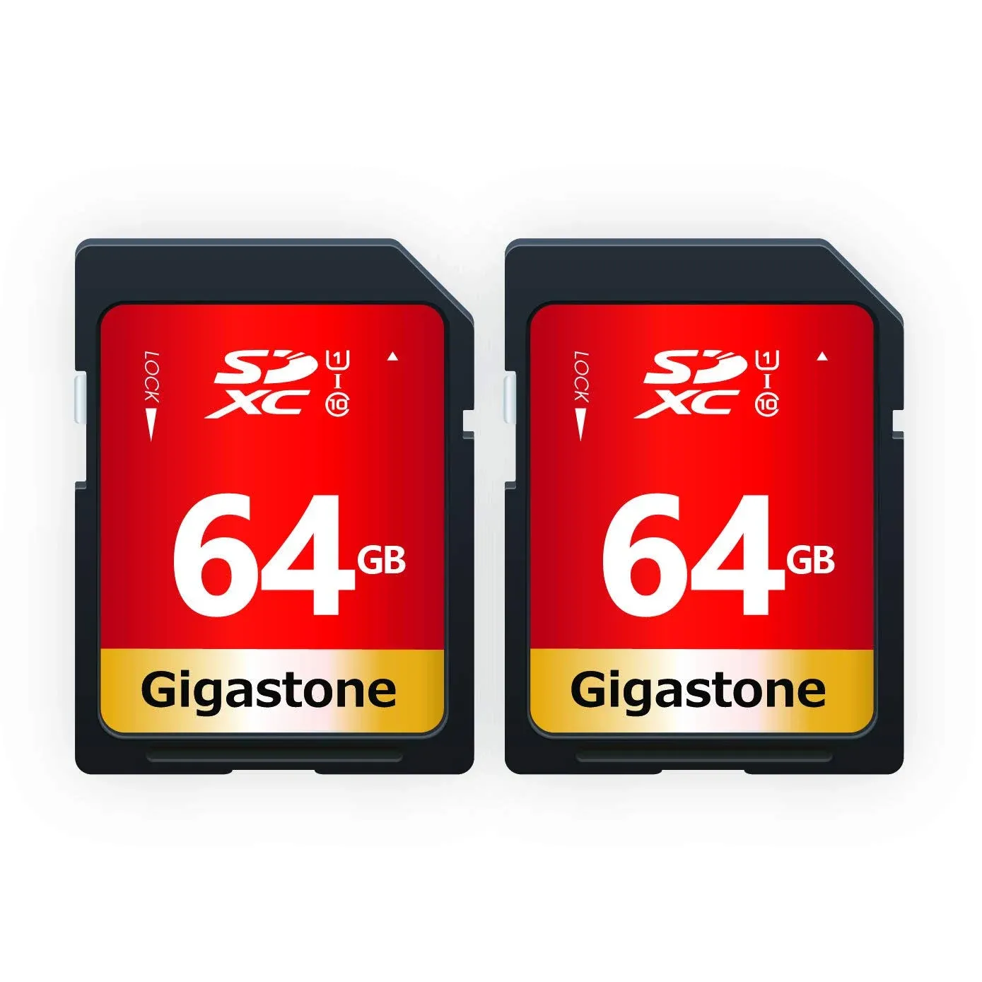 Gigastone 64gb 2 Pack SD Card UHS-I U1 Class 10 SDXC Memory 2-Pack