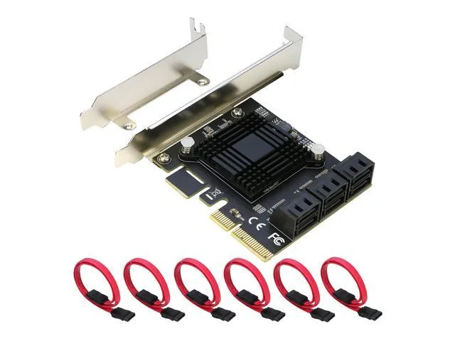 PCIe SATA Card 6 Port, RIITOP PCI-e x4 to SATA3 6Gbps Expansion Controller with ASM1166 Chipset Non-Raid, Support 6 SATA 3.0 Devices for Desktop PC