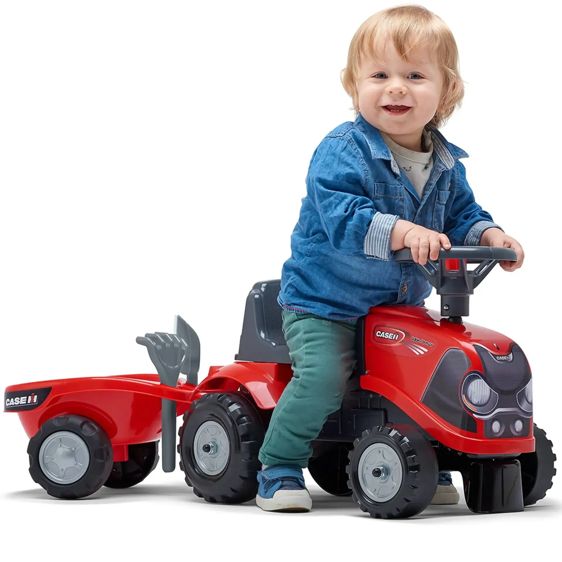 Case IH Magnum Ride-On Push Along with Cart and Tools