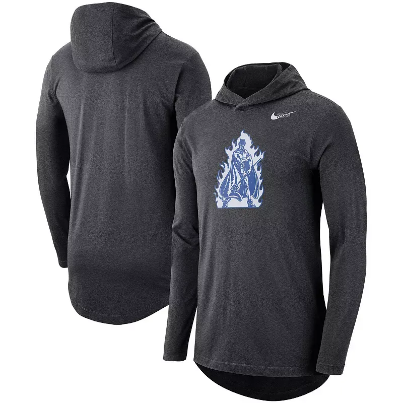 Men's Nike Heathered Charcoal Duke Blue Devils Long Sleeve Hoodie T-Shirt