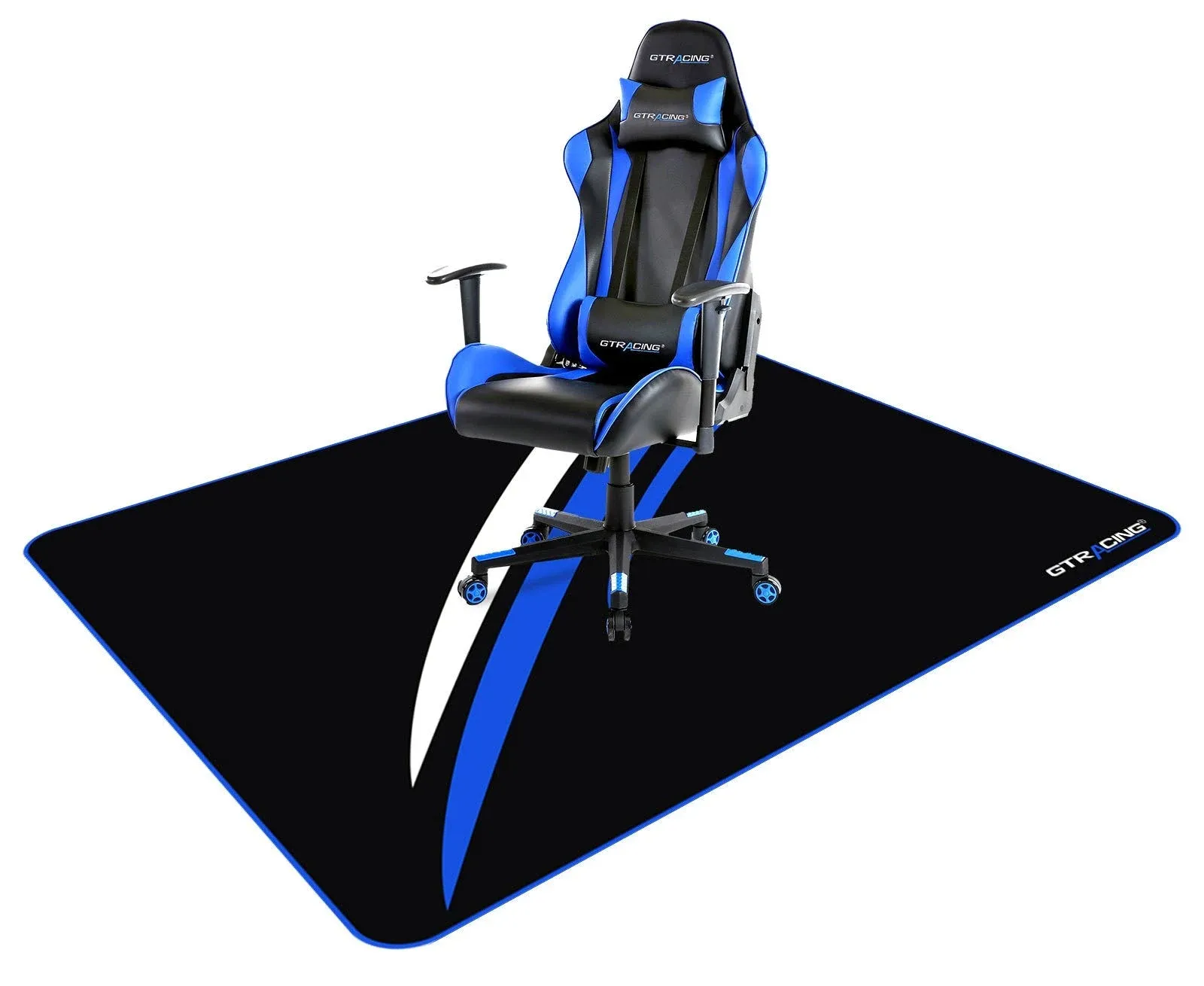 GTRACING 2023 Pro Gaming Floor Mat GT602, blue-L (39“ x 47")