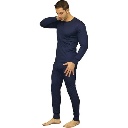 Gilbin Men's Ultra Soft Thermal Underwear Long Johns Sets 2pc Top and Pants Base Layer Set Thermal Underwear Set for men (Navy Medium)