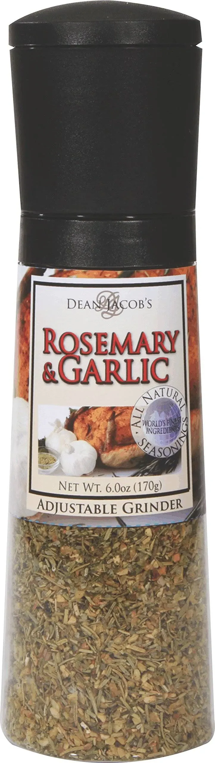 Dean Jacob&#039;s Rosemary &amp; Garlic Chef Size, Jumbo Adjustable Grinder - 6.0 oz.