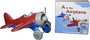 Green Toys Airplane & Board Book, CB - Pretend Play, Motor Skills, Reading, Kids Toy Vehicle. No BPA, phthalates, PVC. Dishwasher Safe, Recycled Materials, Made in USA.