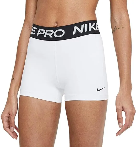 Nike Pro Women's White 3-Inch Shorts L