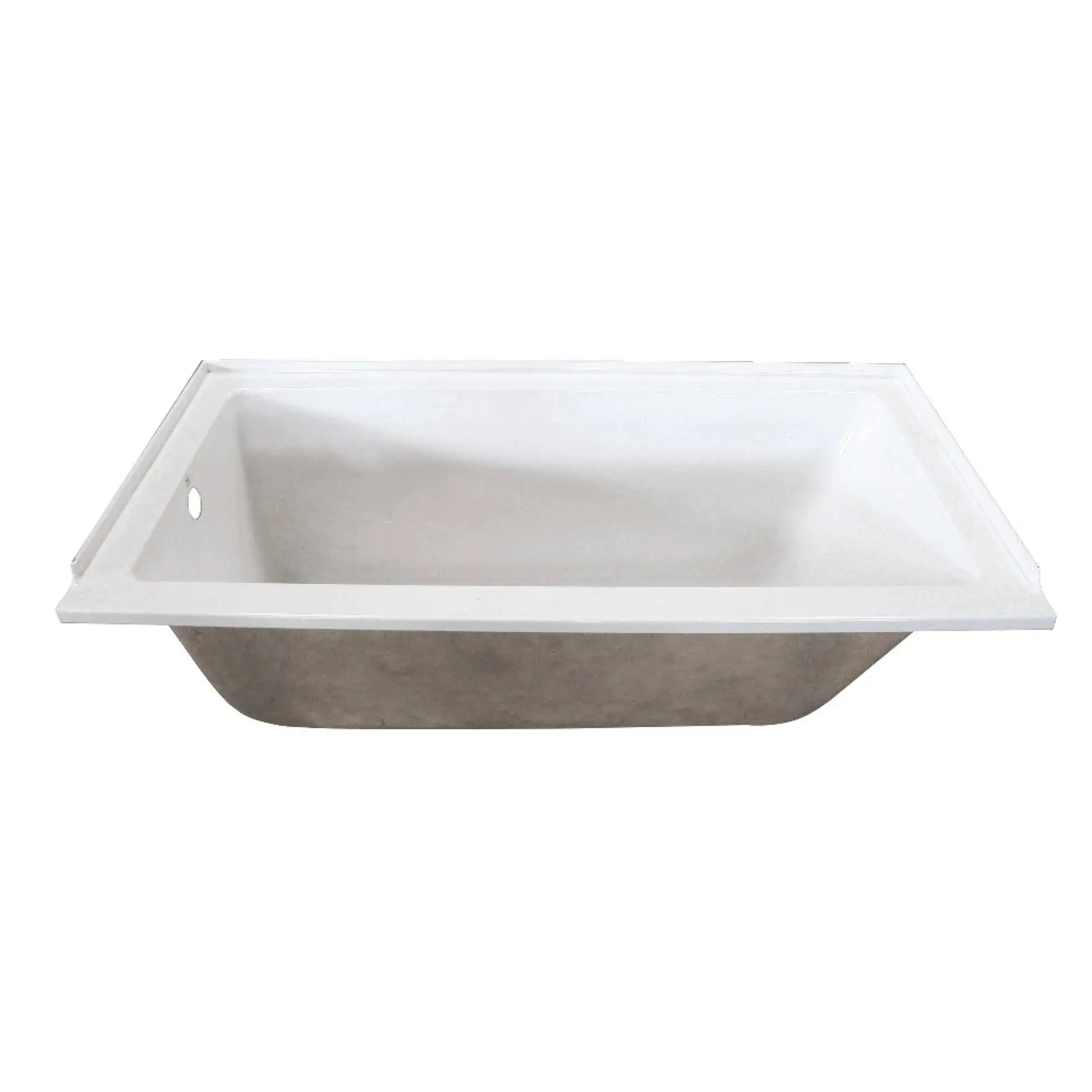 Aqua Eden 60-Inch Acrylic Drop in Tub with Left Hand Drain, White - Kingston ...