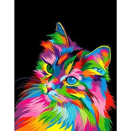 Paint by Numbers for Kids and Adults Beginner, DIY Gift Canvas Painting Kits for Boys and Girls, 16x20 Inch Colorful Cute Dog [Without Frame]