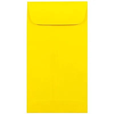 JAM Paper #7 Coin Business Colored Envelopes, 3.5 x 6.5, Yellow Recycled, 25/Pack (1526761)