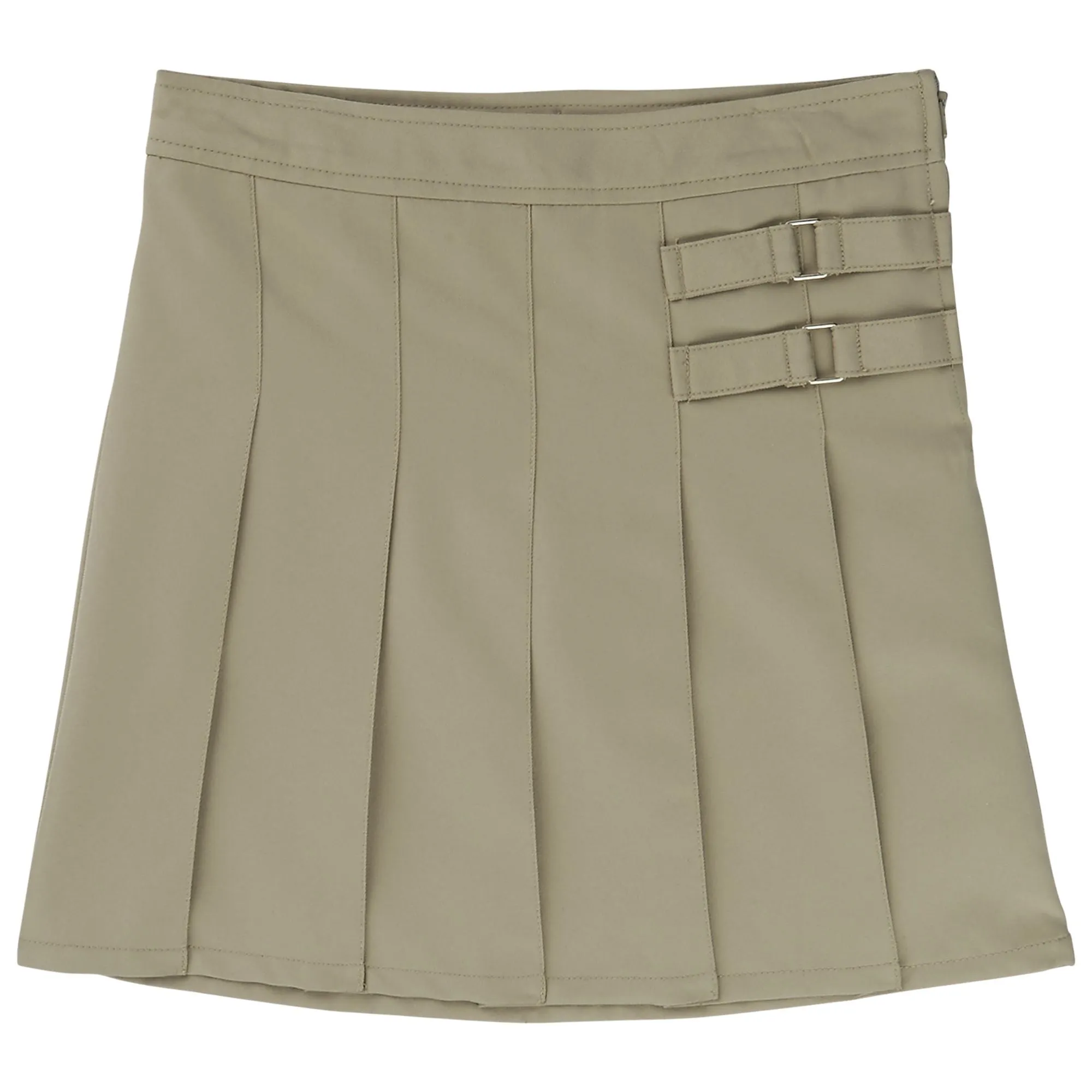 French Toast Girls' Two-Tab Pleated Scooter - Khaki / 8