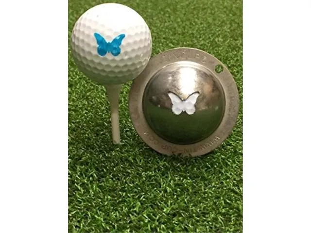 tin cup flutterby golf ball marking stencil, steel