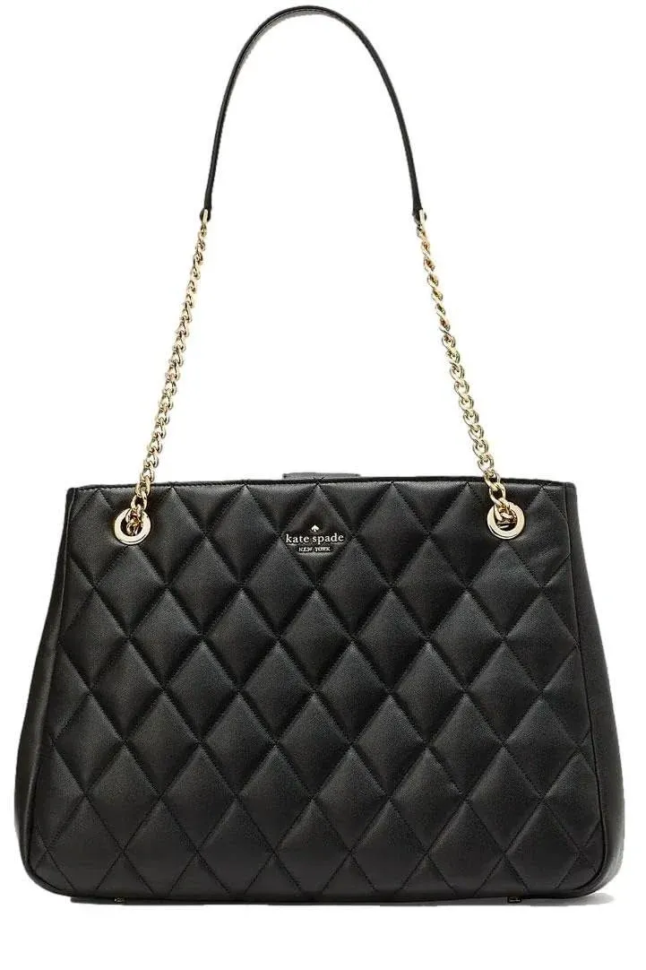 Kate Spade Carey Large Quilted Black Tote Bag New