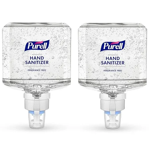 PURELL Advanced Hand Sanitizer Fragrance-Free Gel, 1200 mL Refill for PURELL ES8 Automatic Hand Sanitizer Dispenser (Pack of 2) - 7760-02