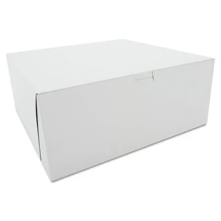 Southern Champion Tray, 0987, caja de pastelería premium con esquinas con trabas, sin ventana, de cartón blanco, revestida de arcilla, 12 pulgadas de largo x 12 pulgadas de ancho x 5 pulgadas de alto (caja de 100)