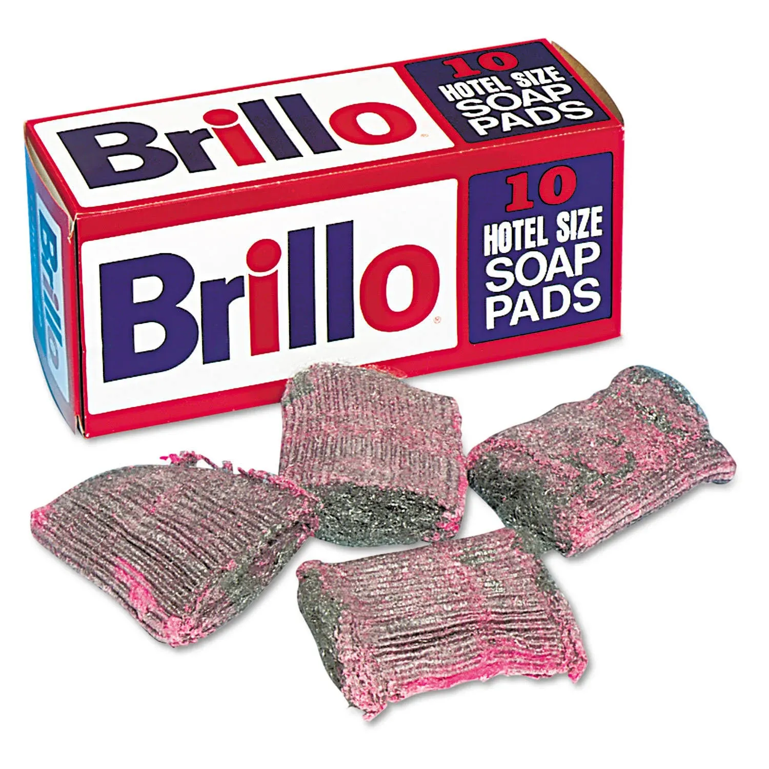 Brillo W240000CT Hotel Size Steel Wool Soap Pad, 10/Box, 120/Carton (PUXW240000CT)