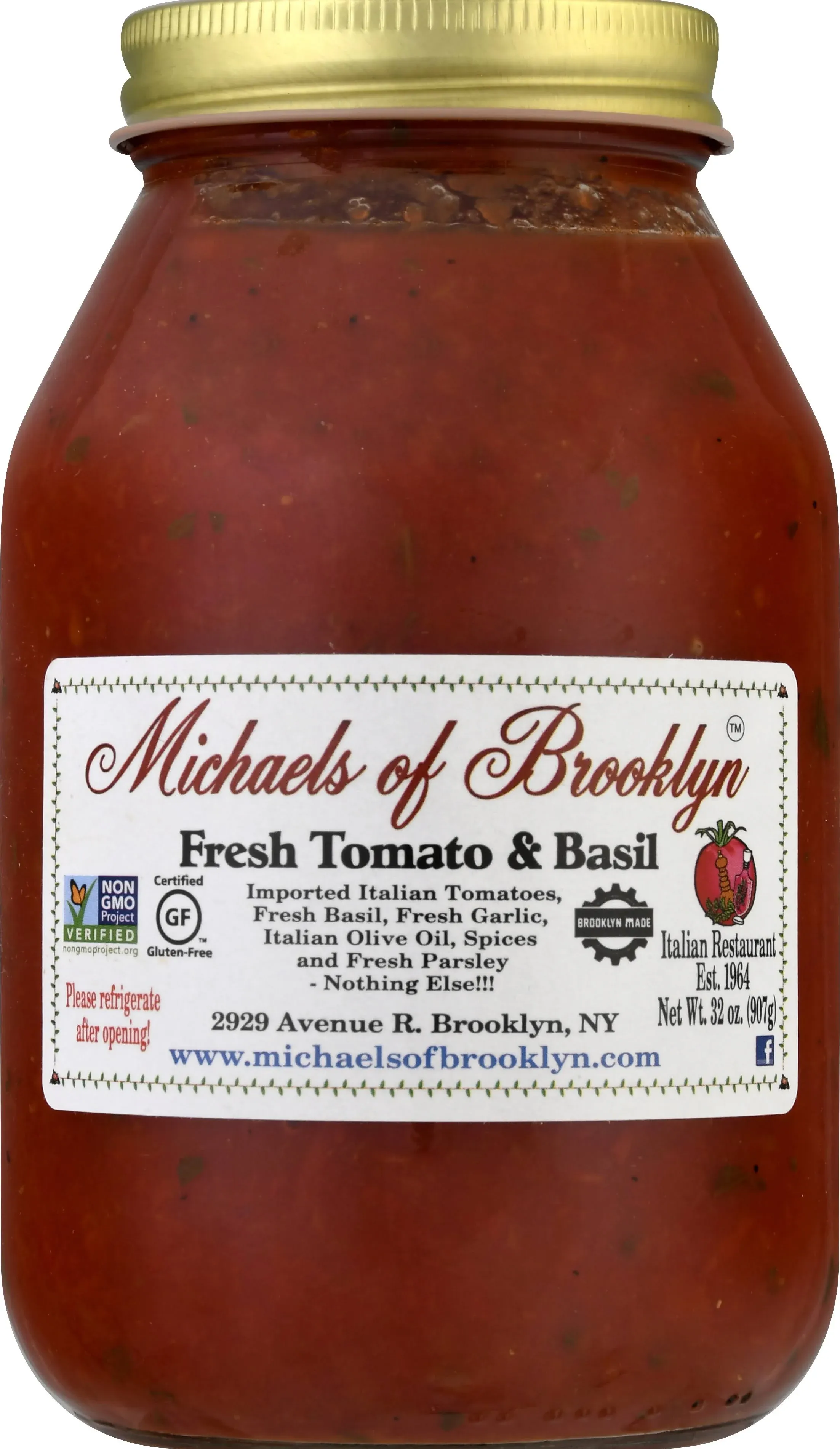 Michaels Of Brooklyn Tomato & Basil, Fresh - 32 oz