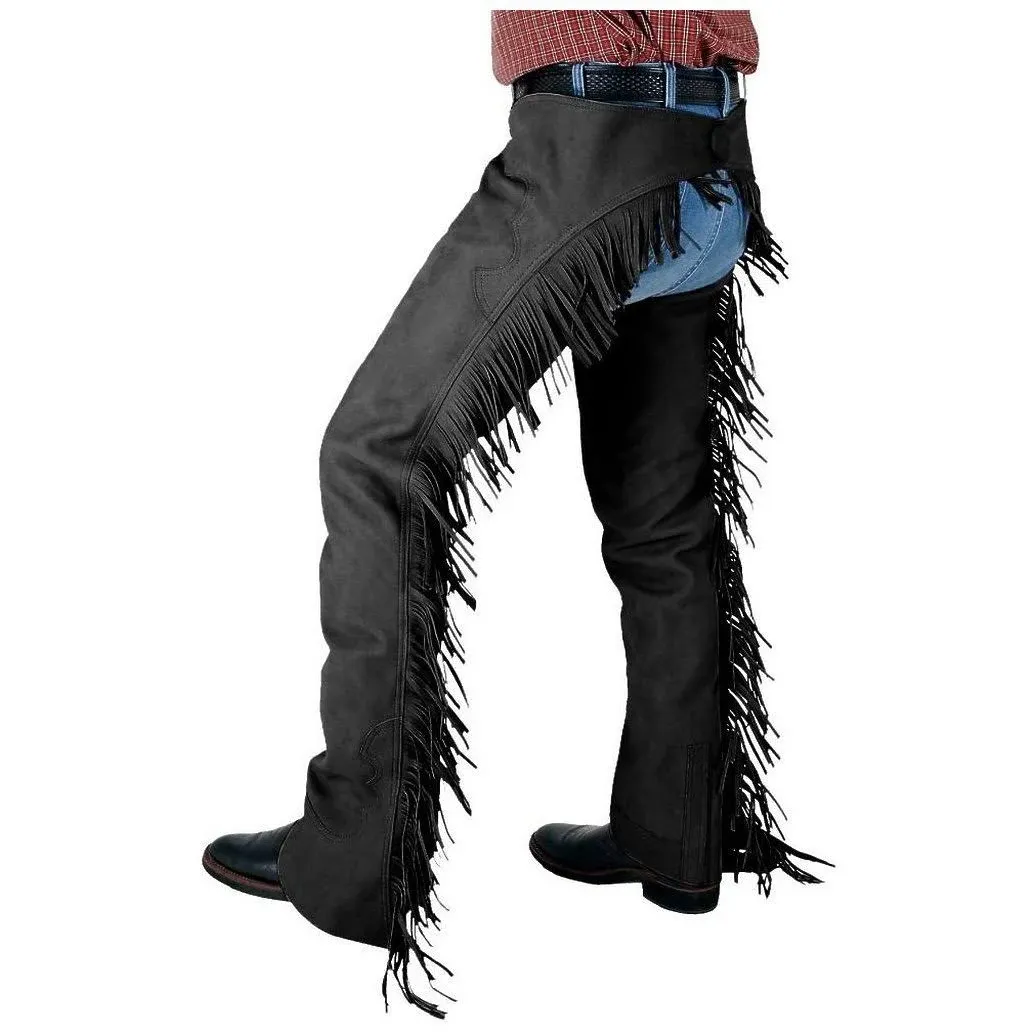 Tough-1 Luxury Suede Chaps - Black - Large