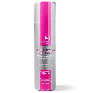 Mystic Tan Sunless Self Tanner Airbrush Spray Tan with Bronzer - Mocha-Kyssed, 6 Ounces