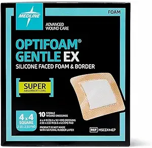 Optifoam Gentle EX Sacrum Foam Dressing, 9" x 9", Each