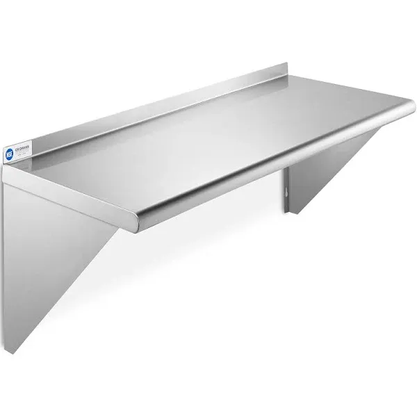 GRIDMANN 36 x 18 inch NSF Stainless Steel Wall-Mount Shelf - 18