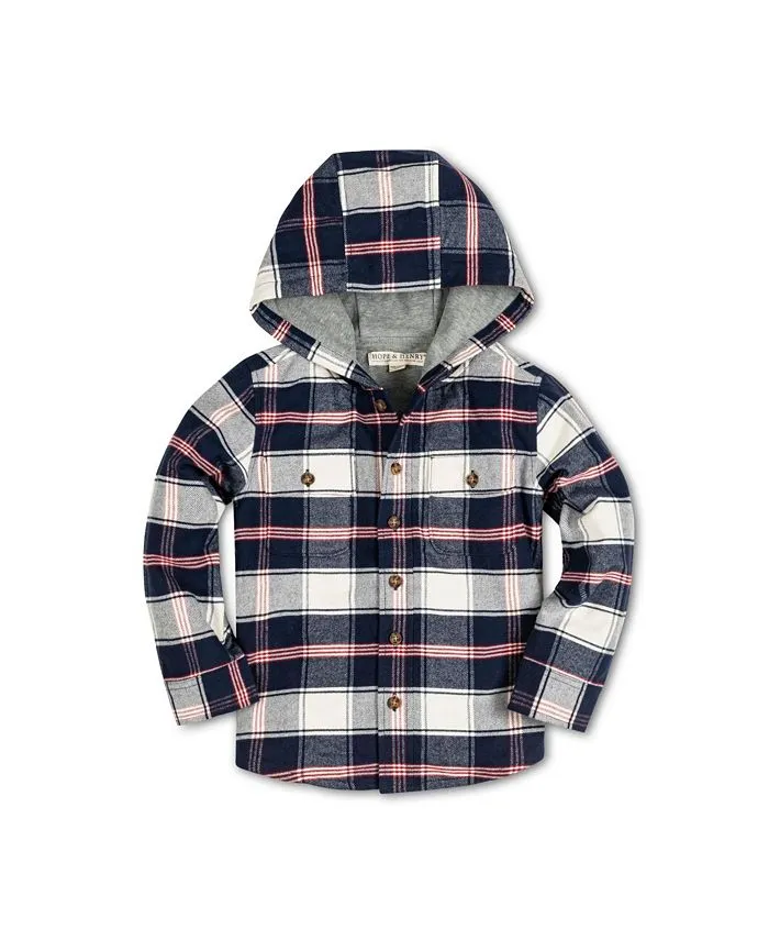 Hope & Henry
Boys Long Sleeve Hooded Flannel Shirt Jacket