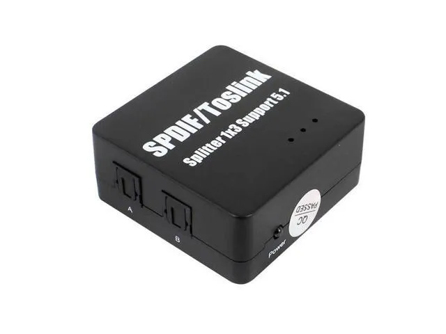 3 Port Toslink Splitter with Optical Cable (1 in 3 Out) Premium Quality Digital Optical Audio Splitter Aluminum Alloy SPDIF Toslink Fiber Audio Splitter Support Dolby Digital DTS 5.1 PCM Stereo LPCM