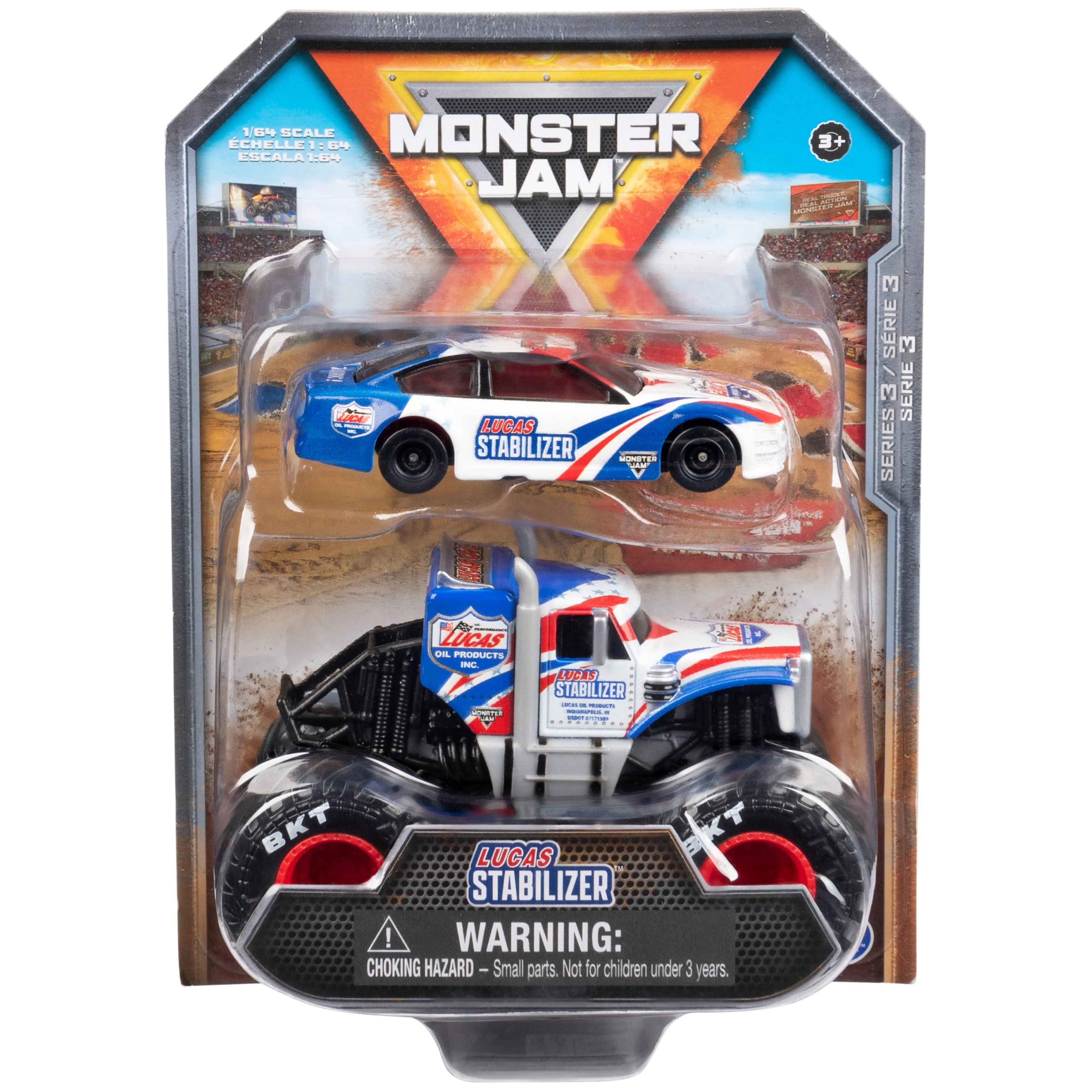 2023 Monster Jam Series Lucas Stabilizer Monster Truck & Race Car Duel Pack 1:64