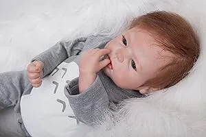 22inch Reborn Baby Dolls boy Soft Silicone Vinyl Lifelike Toddlers Newborn Realistic Eyes Open Girls Magnetic Toys (Jacob)