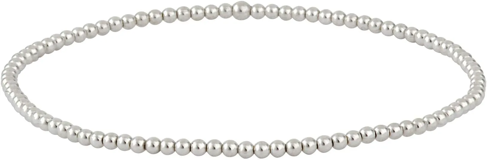 Silverly 925 Sterling Silver Stretch Bead Bracelet - Friendship Polished Tiny Ball Beaded Bracelets for Women - Stacker Elastic String Bracelets for Ladies - Friend Gifts