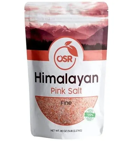 OSR Chef Himalayan Pink Salt | Fine 5 Lbs Bag (Pack of 1) | Hand Extracted at th