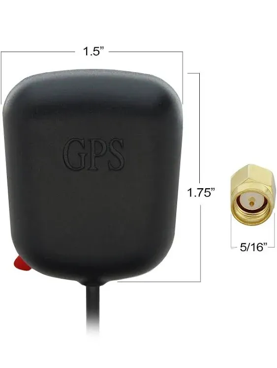 Active Waterproof GPS Antenna, SMA, 3 ft, 28dB Gain, 3-5vdc, Magnetic