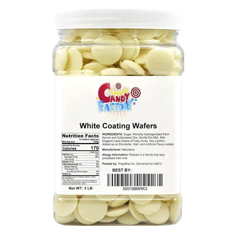 Sarah's Candy Factory Coating Melting Wafers White Chocolate in Jar, 3 Lbs