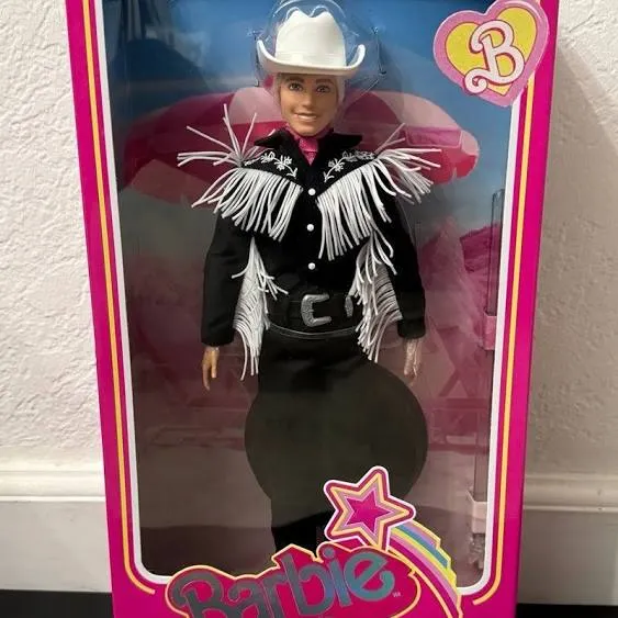 Barbie The Movie Collectible Ken Doll Wearing Black & White Western Outfit [New ...