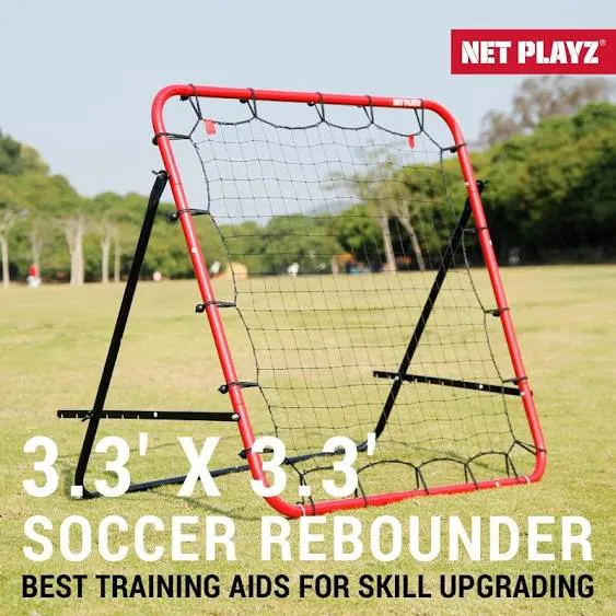 Soccer Rebounder, Kickback Rebound Net 3.3X3.3FT - Football Training Gifts, Aids