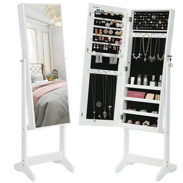 SONGMICS Mirrored Jewelry Cabinet