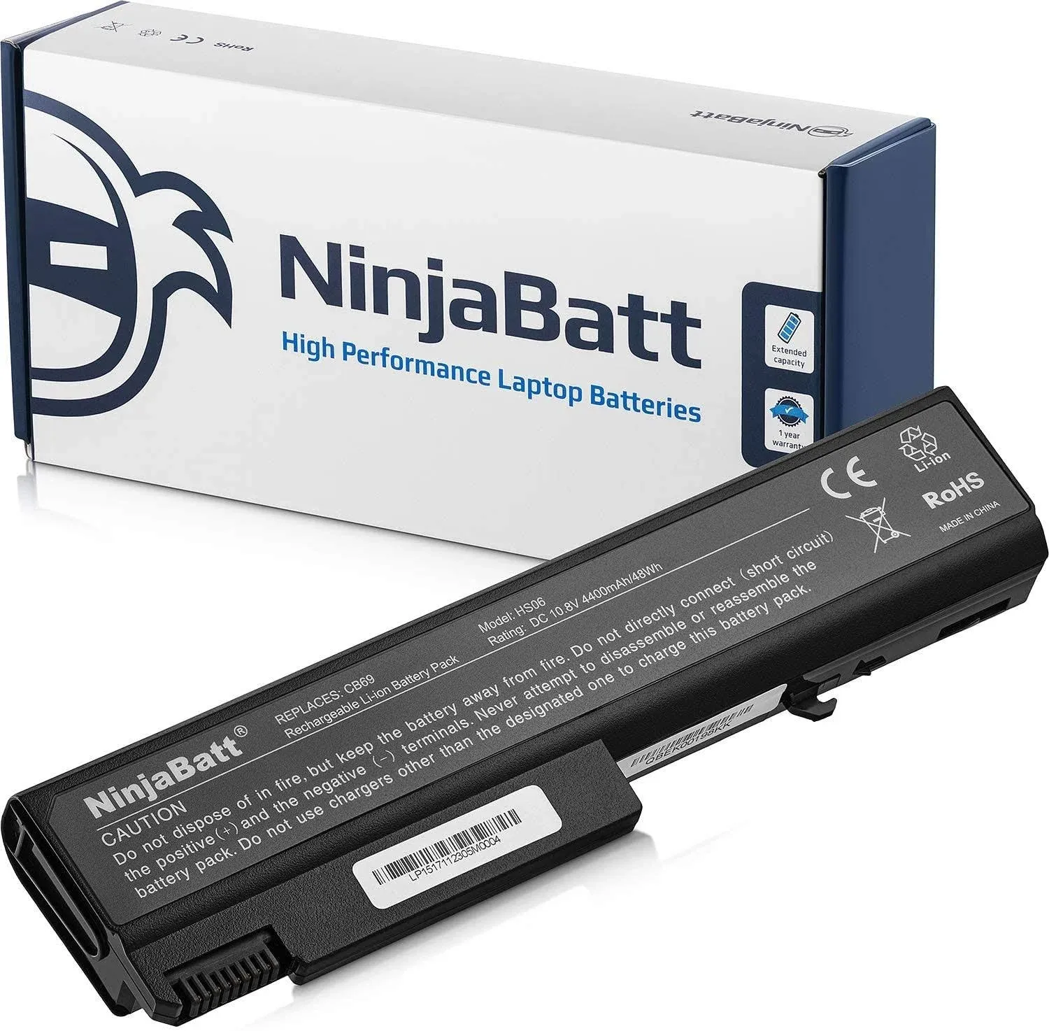 NinjaBatt Battery for HP 8440P 6550B TD06 482962-001 486296-001 8440W 6440B 6930P 6450B 6735B 6445B 6455B 6540B 6545B 6555B 6730B 6530B 6535B TD09 593578-001 High Performance [6 Cells/4400mAh]