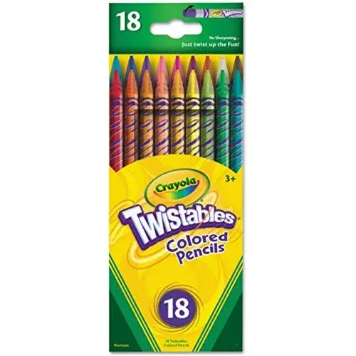 Crayola Twistables Colored Pencils, No Sharpening Needed, 18 Count (Pack of 4) Total 72 Pencils