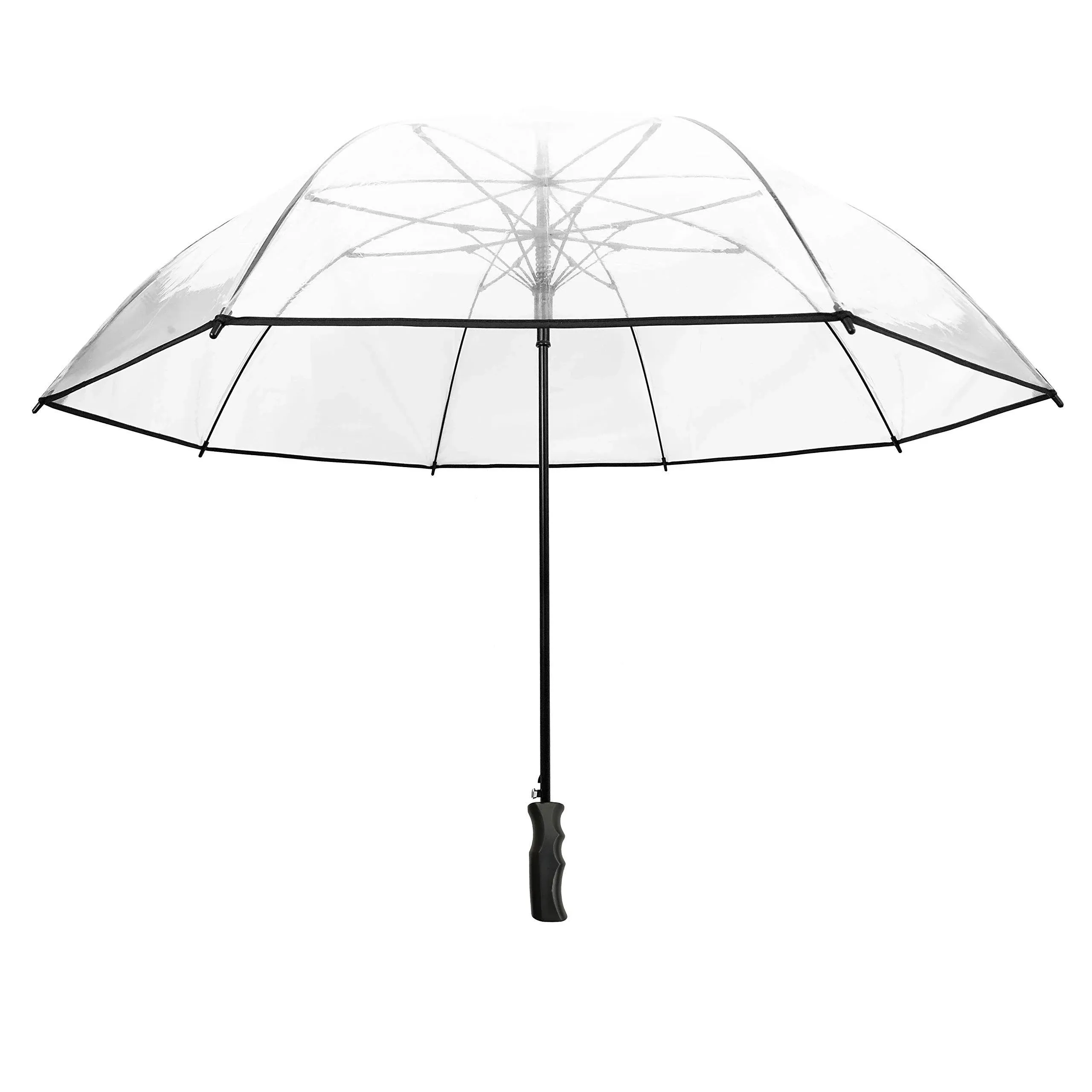 SMATI Large Transparent Golf Umbrella - Solid; Diameter= 124cm; Automatic Opening; Men/Women Umbrella; for 2 People; Black Border Colour