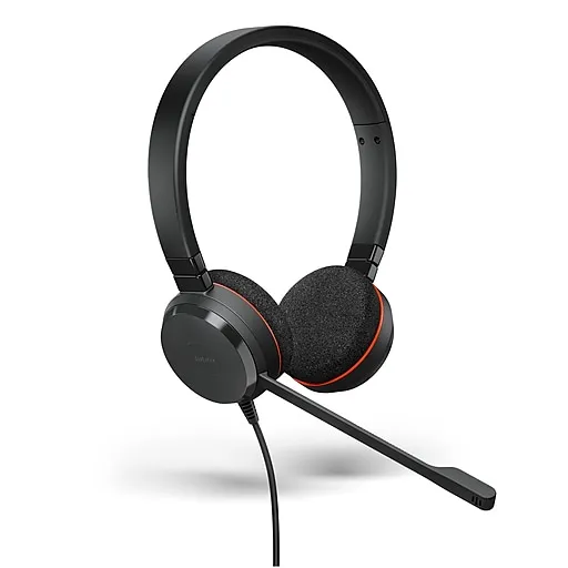 Jabra Evolve 20 UC Stereo Noise Canceling Headset, Over-the-Head, Black (4999-829-409) | Staples