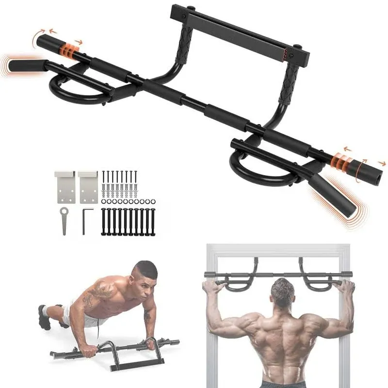 Horizontal Pull Chin Up Bar Heavy Duty  Doorway Multi Grips Gym Workout Portable