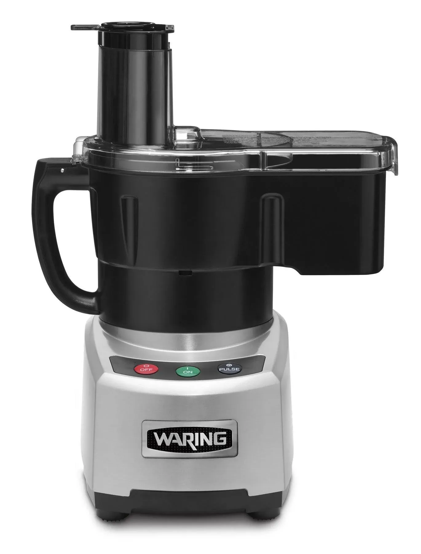 Waring Commercial 4 Quart Food Processor, 2 HP Motor, Extra Large Feed Tube, LiquiLock Sealed Bowl System, S Blade Chops Purees Emulsifies, 120V, 5-15 Phase Plug, Clear WFP16SC Black